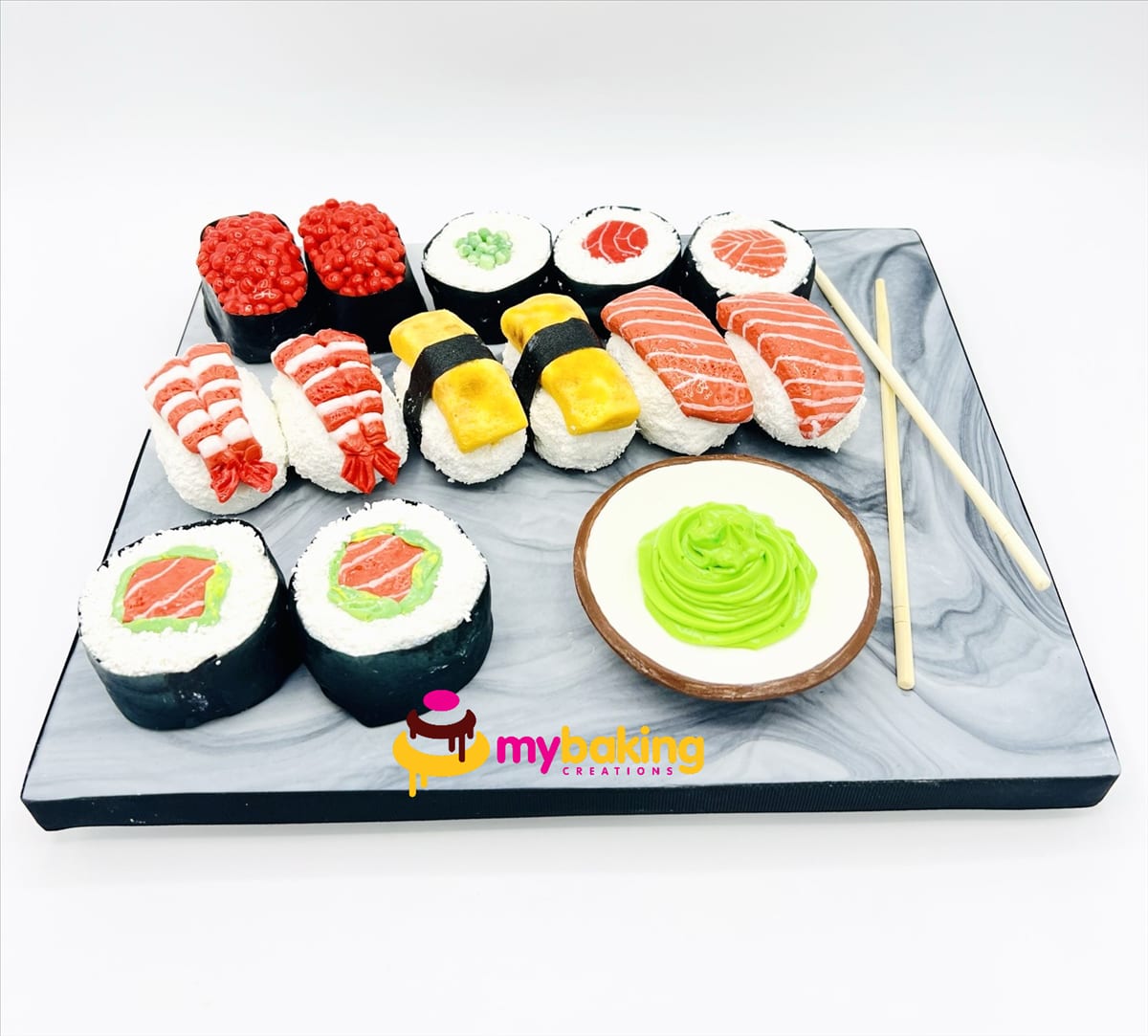 Ultra-realistic sushi cake design